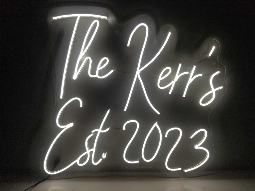 Custom Wedding Neon Sign (The Kerr's Est. 2023)